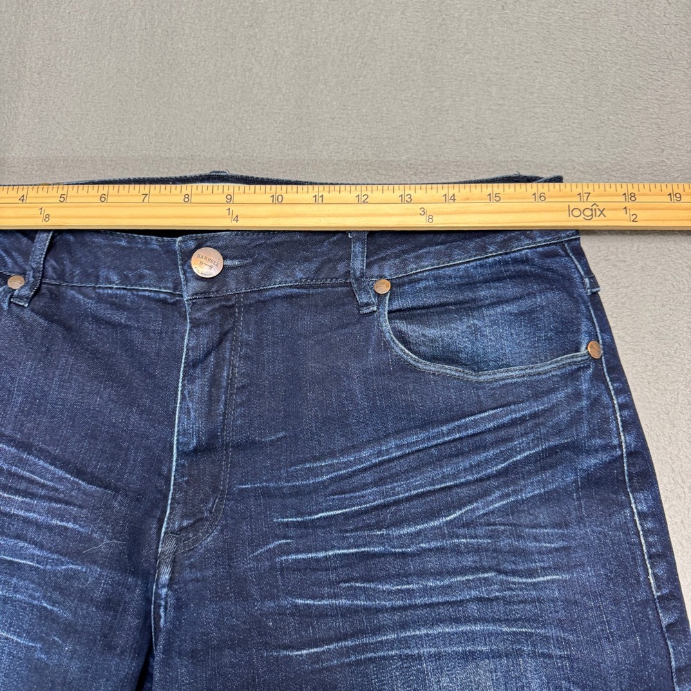 Barbell Apparel Jeans Mens 32 Dark Wash Blue Slim Athletic Fit Stretch Denim - Picture 4 of 11